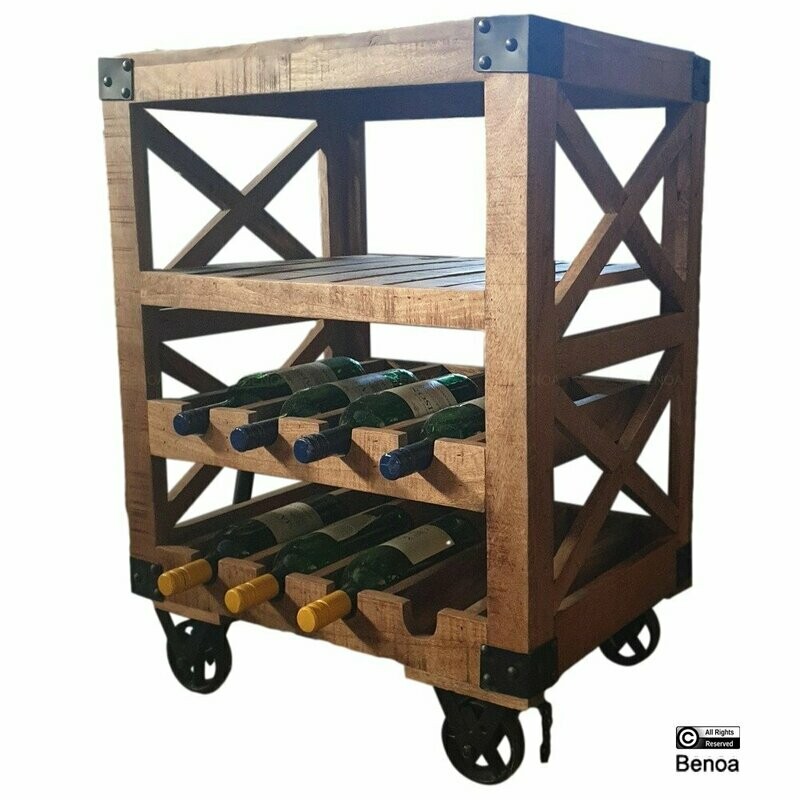 Wijnrek mangohout 60x45x80