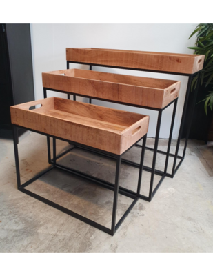 Sidetable (set van 3) mangohout