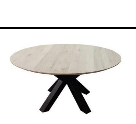 Eettafel massief eikenhout (rond)