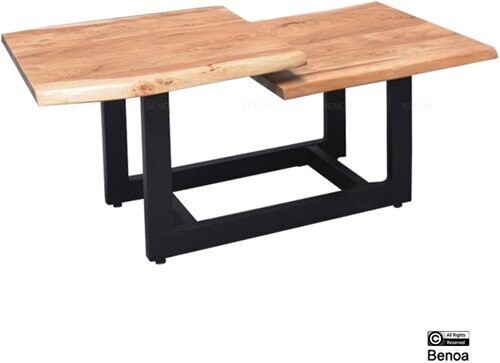 Salontafel (dubbel vierkant blad) acaciahout