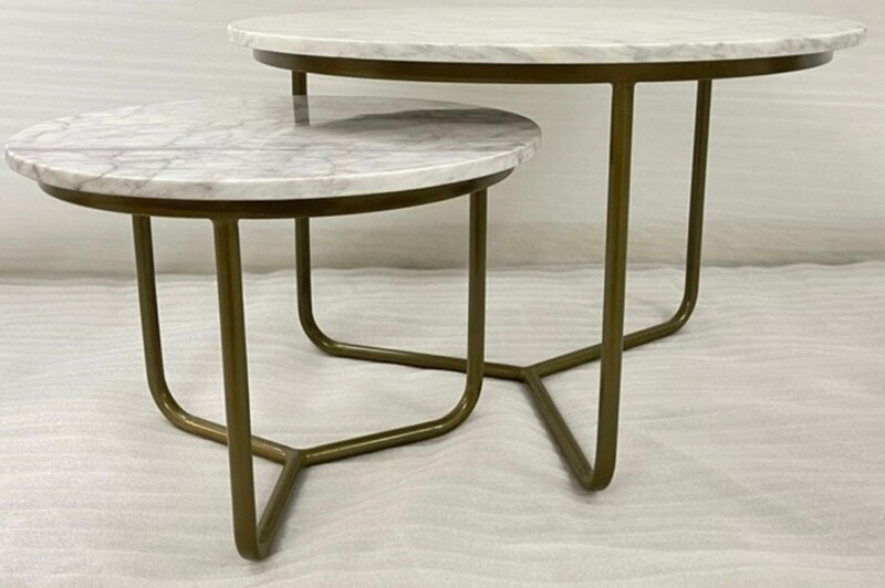 Salontafelset marmer (wit/goud)