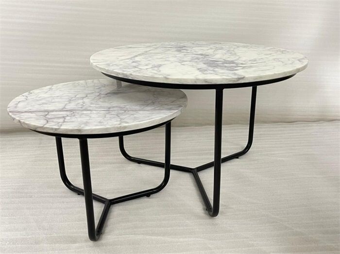 Salontafelset marmer (wit/zwart)