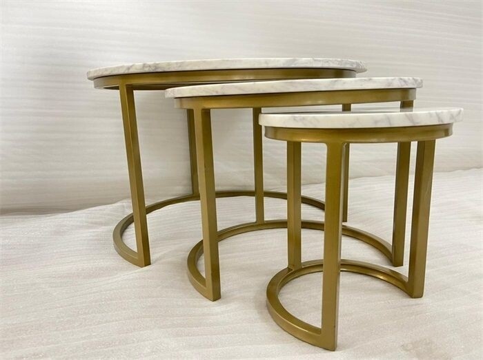 Salontafelset van 3 (wit/goud)