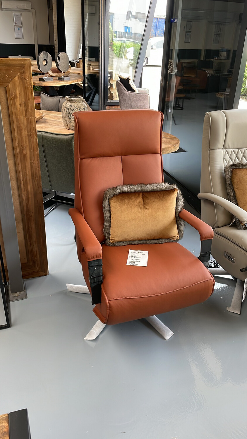 Relaxfauteuil ruit (leder)