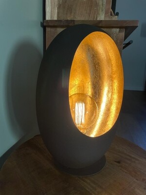 Black egg lamp (goud folie)