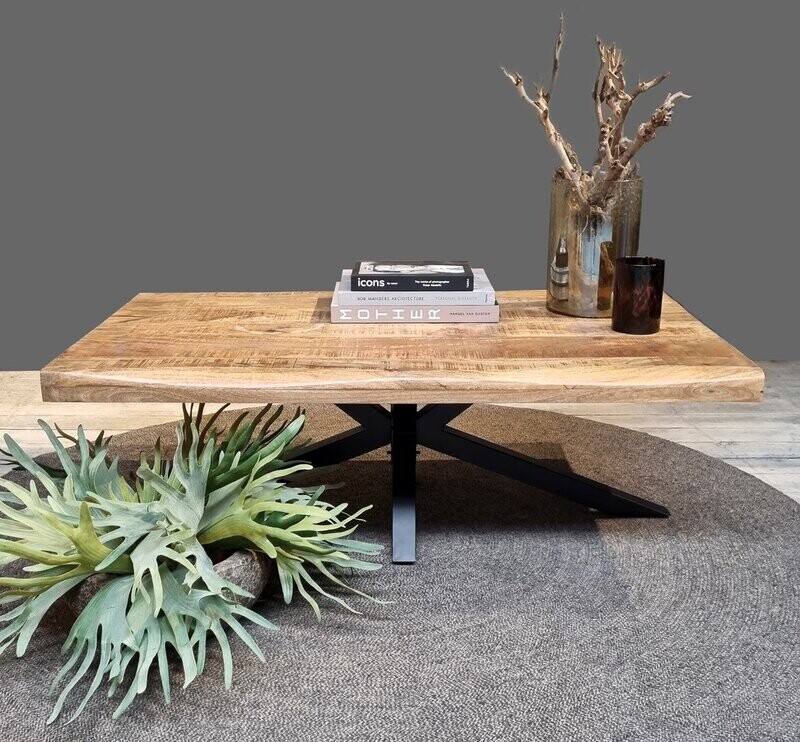 Salontafel mangohout boomstam met spinpoot