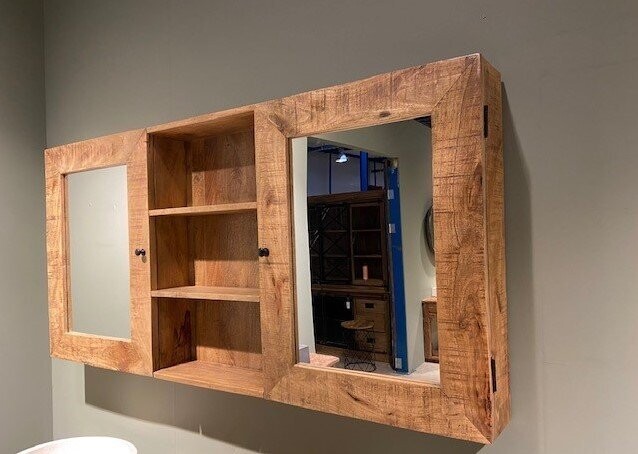 Spiegelkast badkamer mangohout 165cm