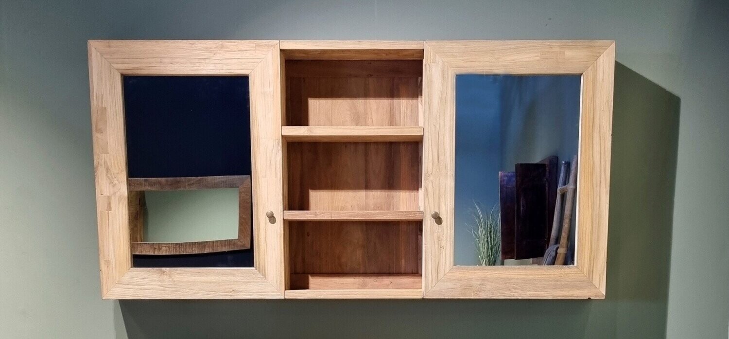 Spiegelkast teakhout 165cm