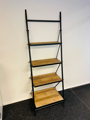 Ladder mangohout / zwart staal