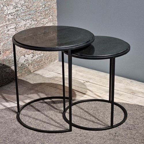 Bijzettafel marmer & staal