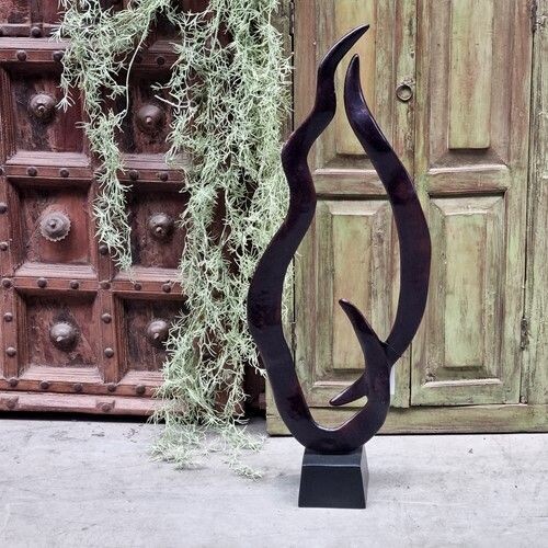 Sculptuur kobalt/brons