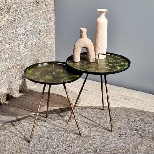 Bijzettafel antiek messing