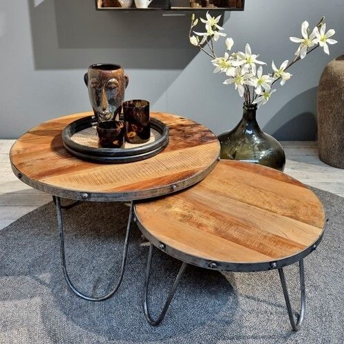 Salontafelset van 2 mangohout