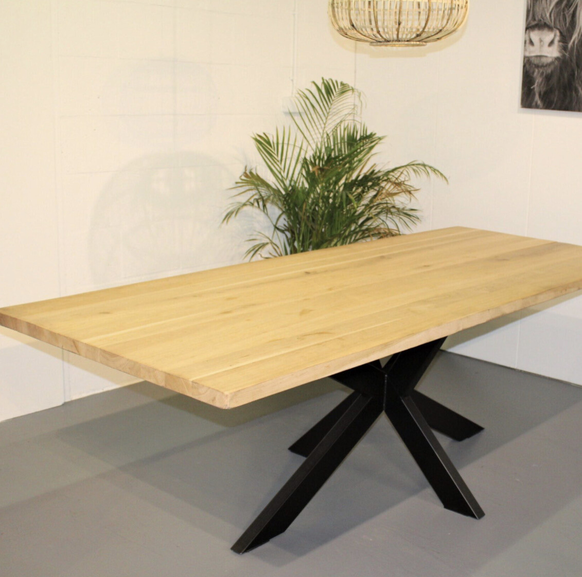 Eettafel eikenhout (recht)
