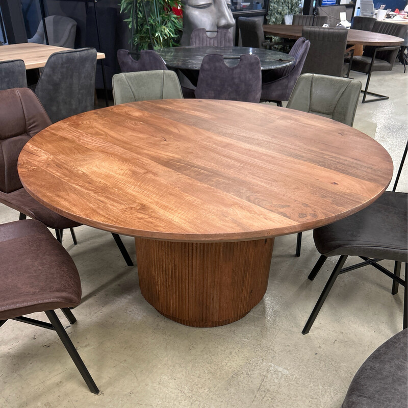 Ronde eettafel mangohout