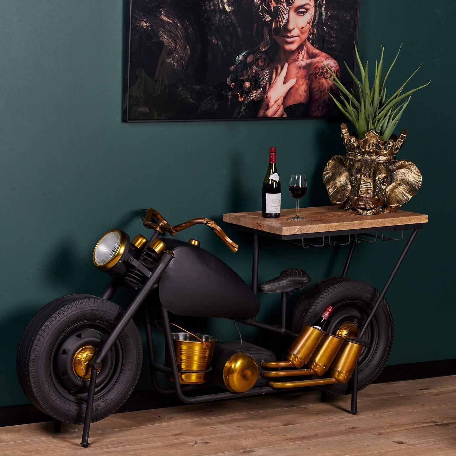 Industriele motor Harley (mangohout)
