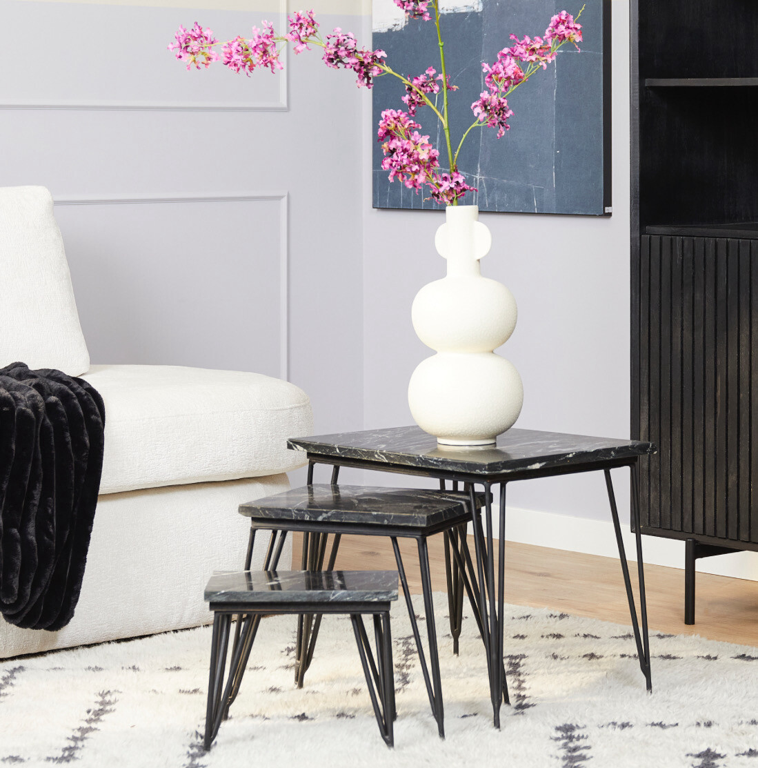 Salontafel set Jala | Zwart marmer | Design