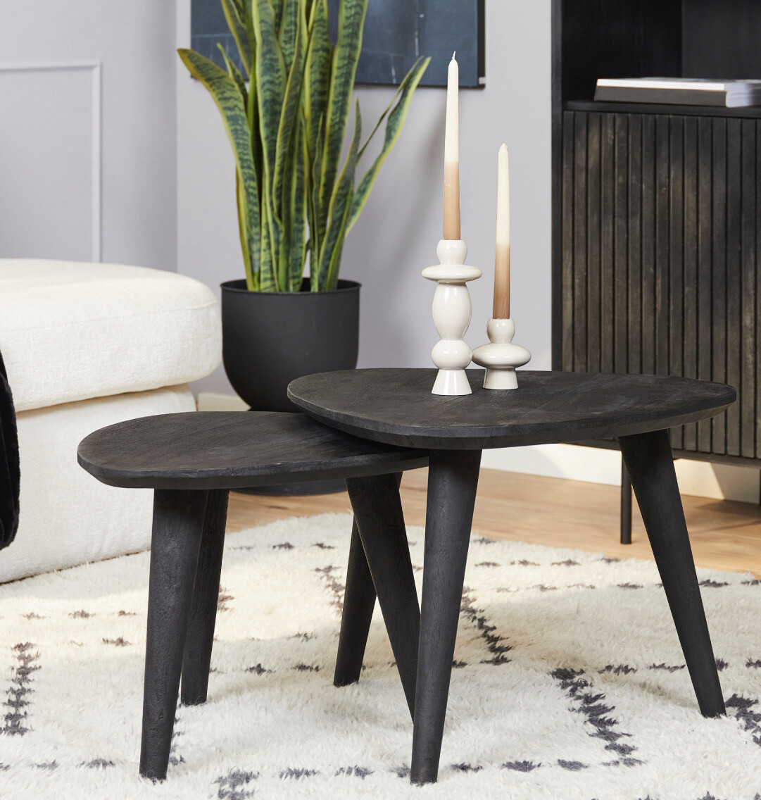 Salontafel set van 2 Omaha Black Design