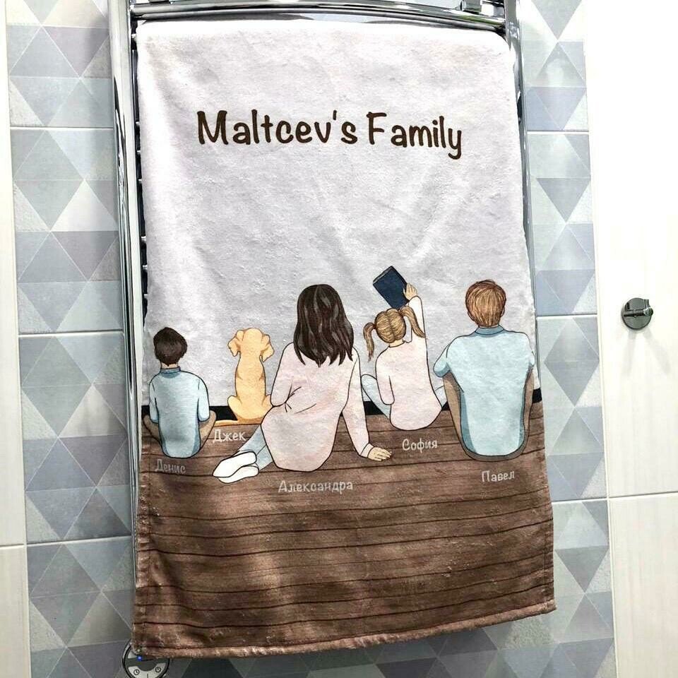 Полотенце с рисунком вашей семьи
