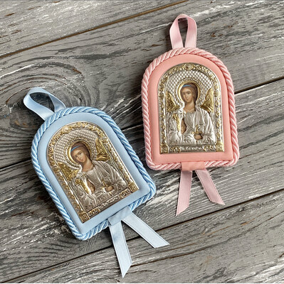 Серебряная икона в колыбельку 00901