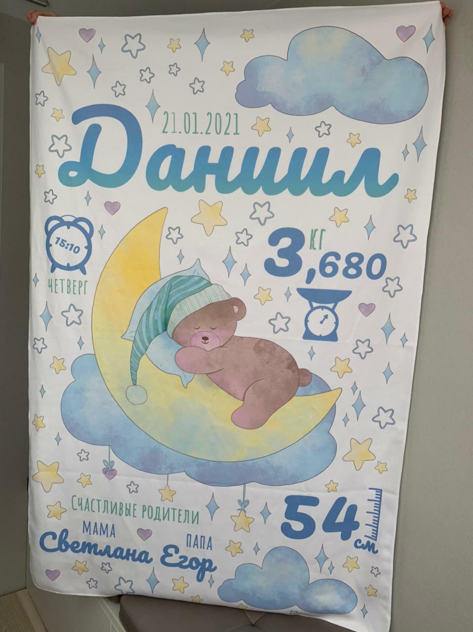 Плед по метрике малыша Плед по метрике малыша