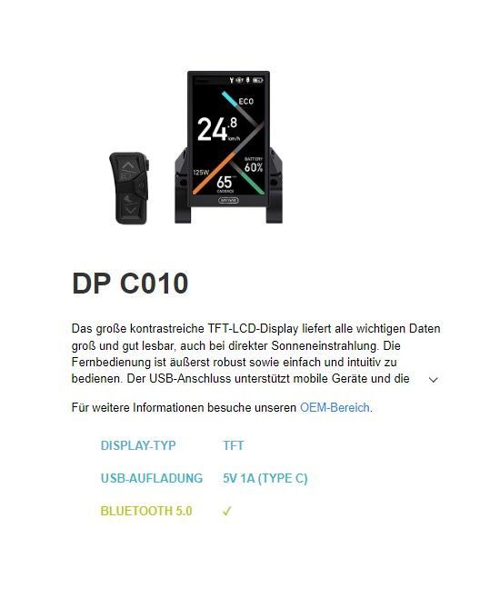 Bafang Display DP C010 CAN-Bus