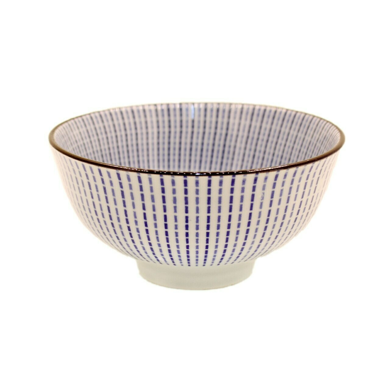 Blue strip ceramic bowl