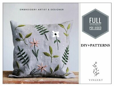 "Gray pillow case" - pdf pattern + video tutorial - DIY