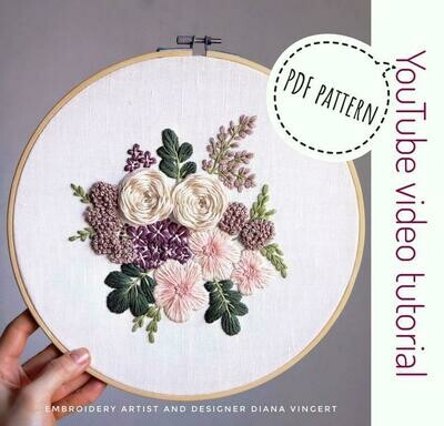 "Purple rain" pdf pattern 20 cm (8") or 26 cm (10") + video tutorial