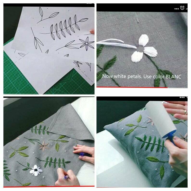 "Gray pillow case" - pdf pattern + video tutorial - DIY