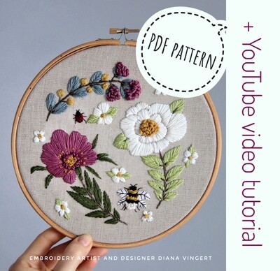 "Spring bouquet" pdf pattern 20cm(8") + video tutorial