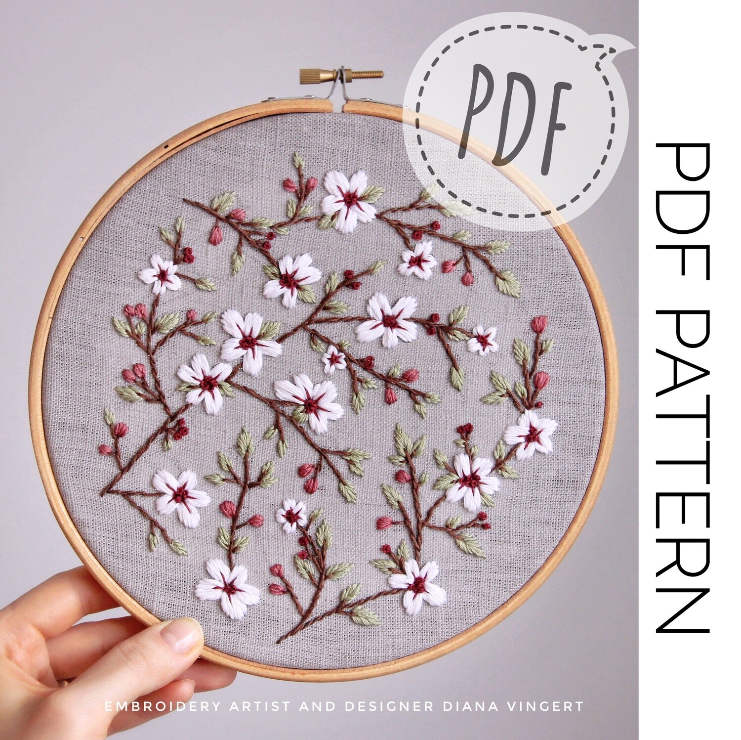 "Sakura blossom" pdf pattern 20cm(8")