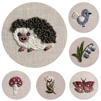 "11 elements for embroidery" pdf pattern 26cm(10") or 3.5"+ video tutorial