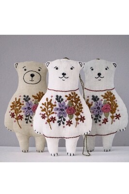 "Linen toy bear" pdf pattern + video tutorial
