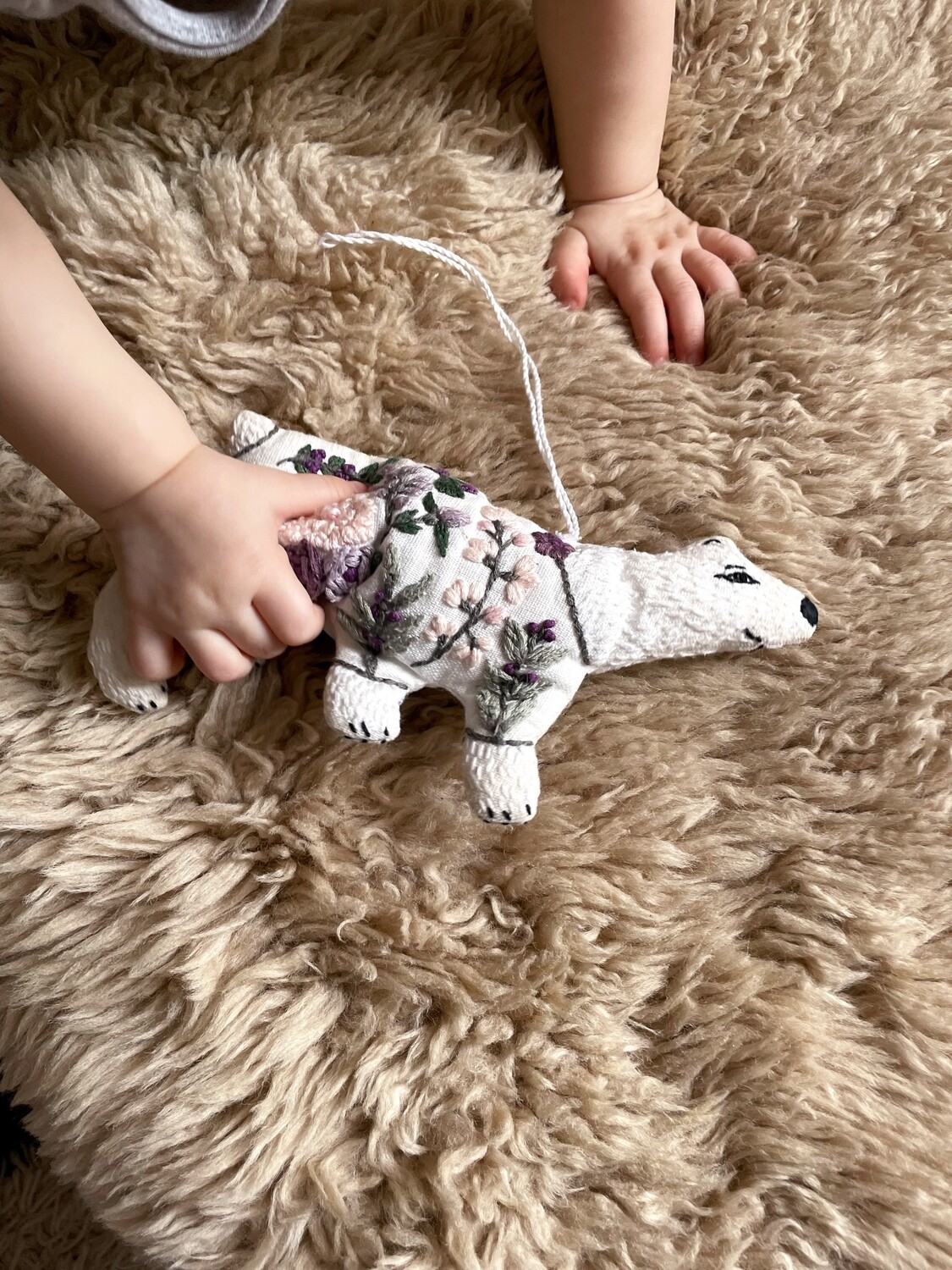 "Mama bear" linen toy pdf pattern  + video tutorial