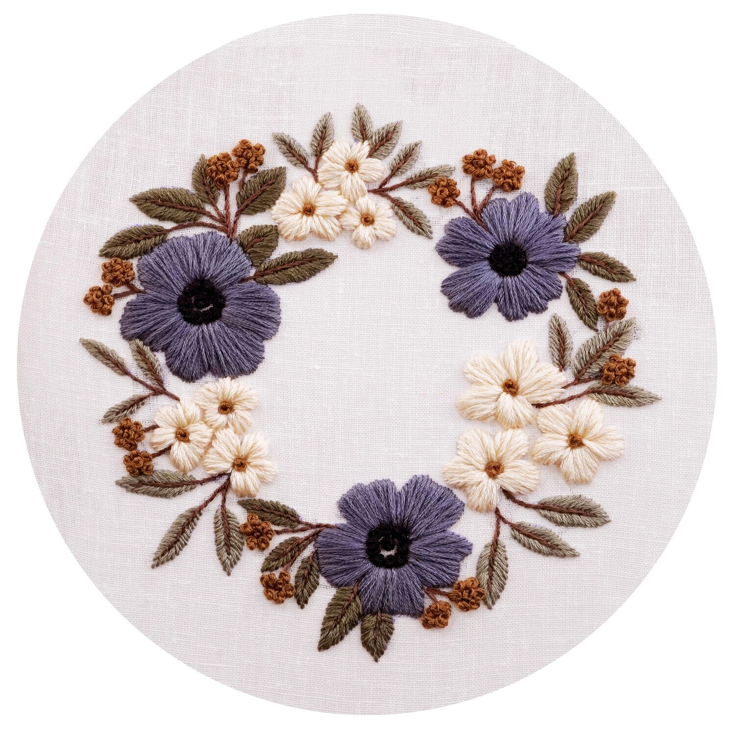 "Anna Su Blue wreath" pdf pattern 20cm (8"),19cm