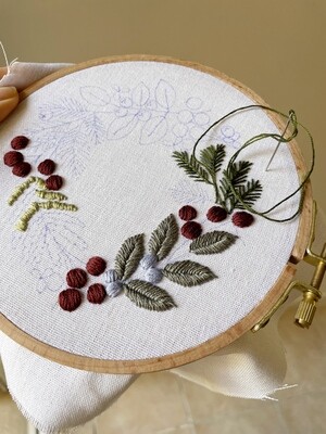 "Rowan and blueberry wreath" Pdf pattern 15cm (6")