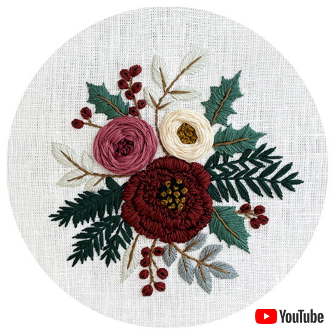 "Cranberries and Pine" pdf pattern 20cm ( 8") + video tutorial