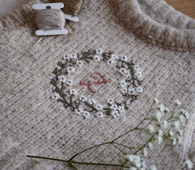"Baby breath wreath" pdf pattern 10 cm (4") + video tutorial