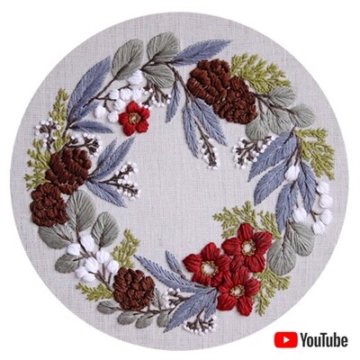 "Sweet November wreath" pdf pattern 26cm (10") + video tutorial