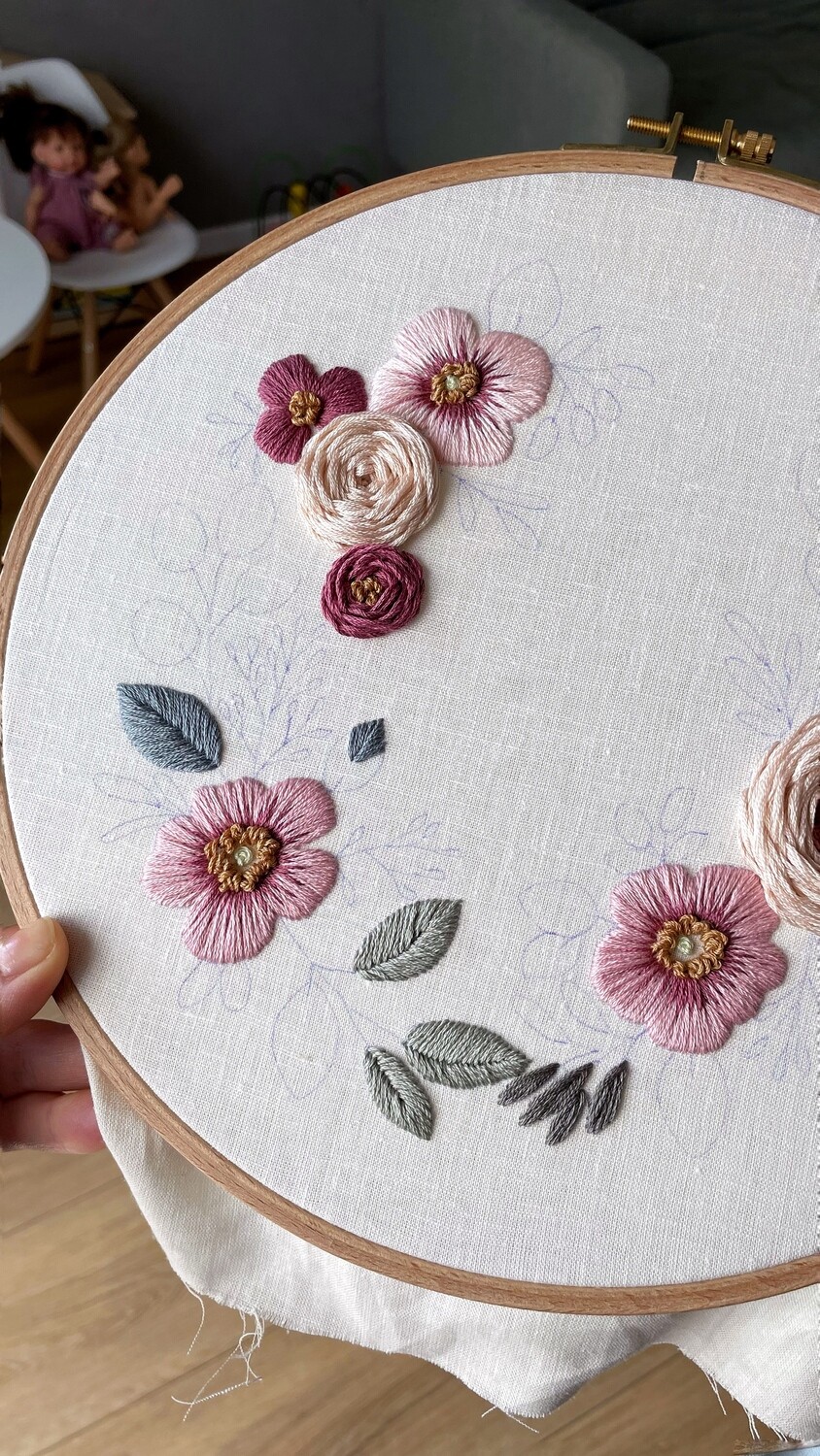 "Wild rose" pdf pattern 25, 26 cm (10") + video tutorial