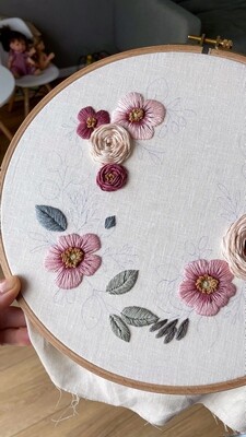 "Wild rose" pdf pattern 25, 26 cm (10") + video tutorial