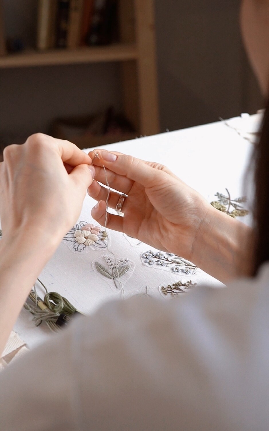"Spring garden" set of 13 PDF patterns for flower embroidery + video tutorial