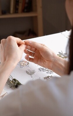 "Spring garden" set of 13 PDF patterns for flower embroidery + video tutorial