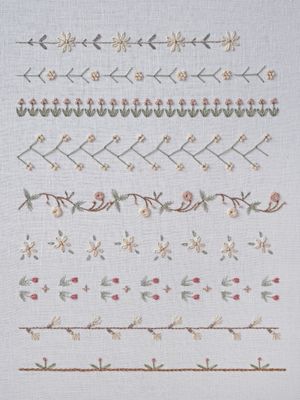 "Blooming meadow" Ornaments. 9 seamless embroidery patterns + video tutorial