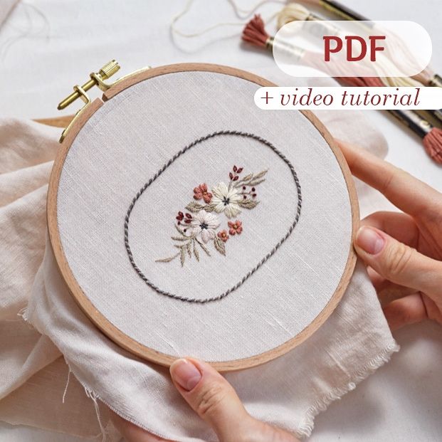 &quot;Beatrice&quot; embroidery pattern 15 cm + video tutorial