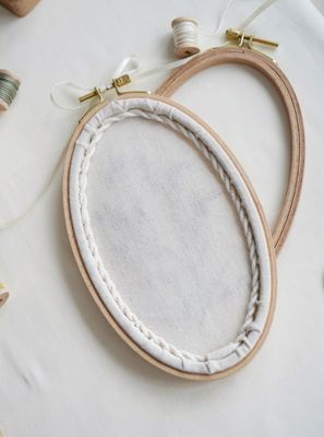 "Vintage botany. Forget-me-nots" embroidery pattern for oval hoop + video tutorial