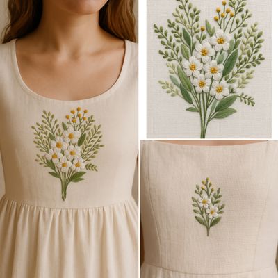 FREE embroidery pattern &quot;Delicate Meadow Bouquet&quot; - 10, 15 cm