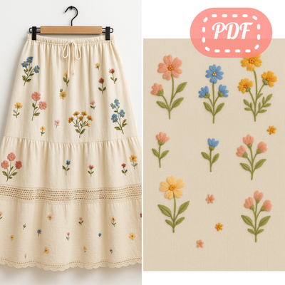 &quot;Tuscany&quot; embroidery patterns bundle - over 30 flower templates