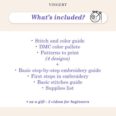 "June dawn" set of embroidery patterns - 4 flower templates
